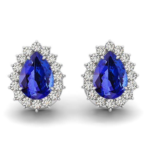 Orecchini Tanzanite Taglio Pera Con Diamanti Tondi 6.50 Carati - harrychadent.it