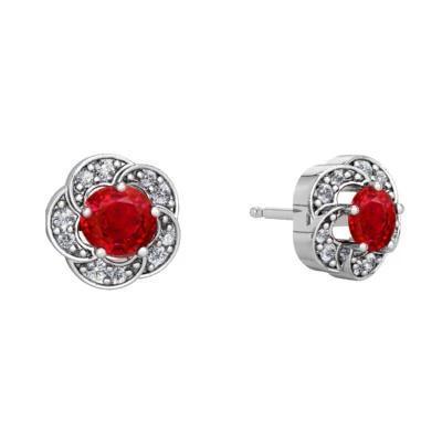 vero round diamante 2.60carati orecchino vista frontale