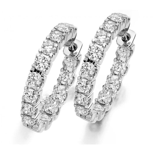 Orecchini a cerchio da donna con diamanti scintillanti da 5.70 carati in oro bianco 14 carati - harrychadent.it