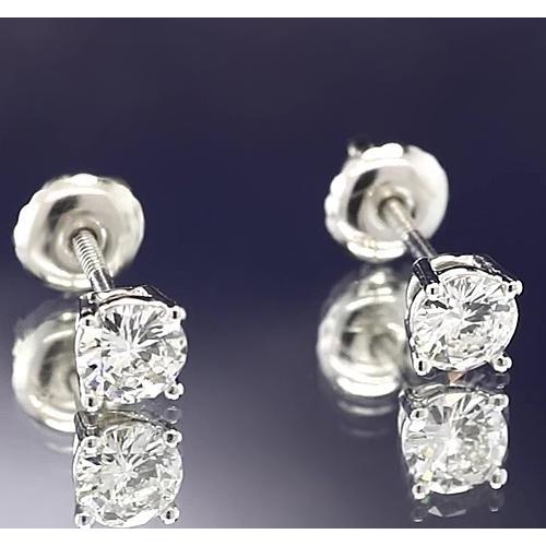 Orecchini a lobo 2 carati con diamanti rotondi gioielli in oro bianco 14K - harrychadent.it
