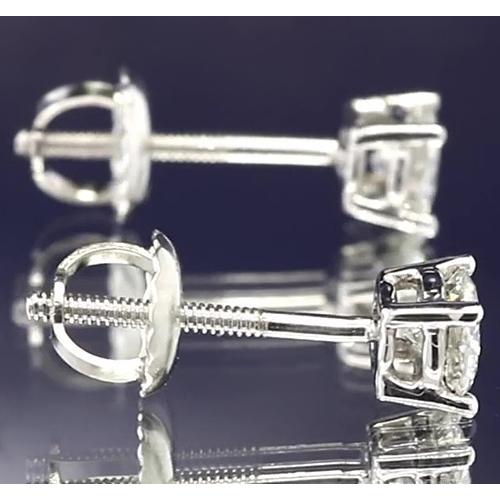 Orecchini a lobo 2 carati con diamanti rotondi gioielli in oro bianco 14K - harrychadent.it