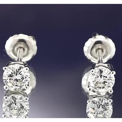 Orecchini a lobo 2 carati con diamanti rotondi gioielli in oro bianco 14K - harrychadent.it