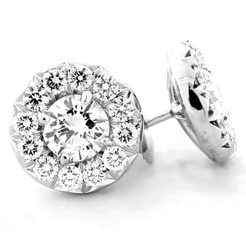 Orecchini a lobo con diamanti Halo 1.80 carati - harrychadent.it