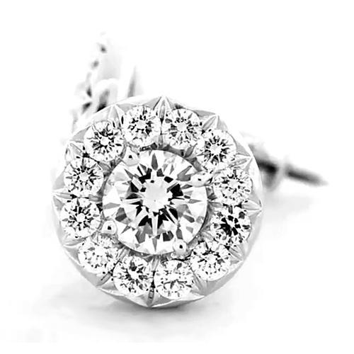 Orecchini a lobo con diamanti Halo 1.80 carati - harrychadent.it