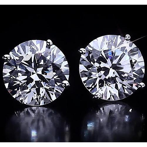 Orecchini a lobo con diamanti rotondi 4.50 carati in oro bianco 14K F Vs1 - harrychadent.it