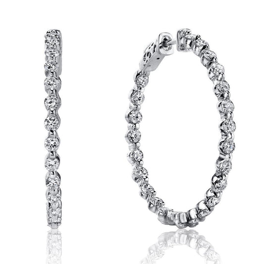 Orecchini circolari da donna in oro bianco con diamanti taglio brillante rotondo da 4.60 ct - harrychadent.it