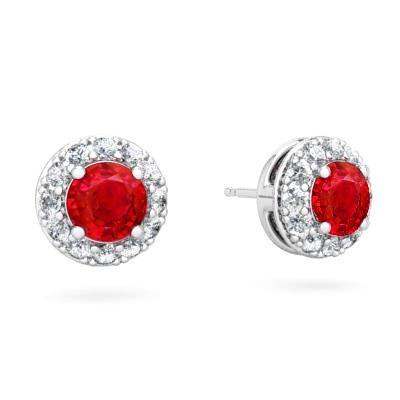 Orecchini da donna in oro 14 carati con rubini rossi e diamanti da 3.80 carati - harrychadent.it