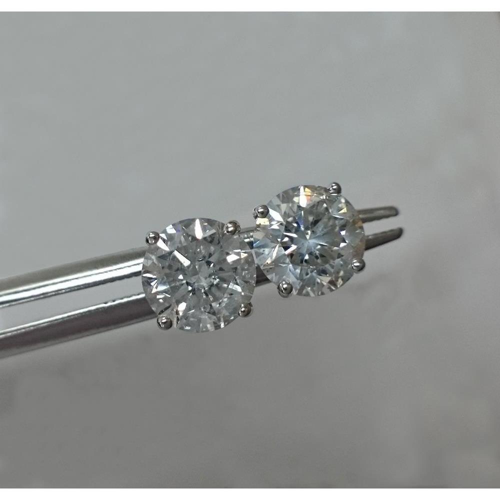 Orecchini solitari a bottone rotondi con diamante da 2 carati in oro bianco 14 carati - harrychadent.it