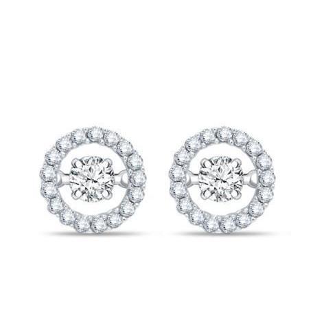 Orecchino Halo Lady Studs con diamanti scintillanti taglio brillante da 2.34 ct - harrychadent.it