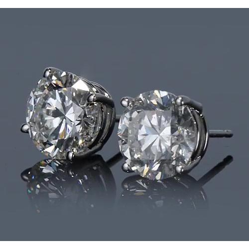 Orecchino a bottone con diamante rotondo da 3 carati - harrychadent.it