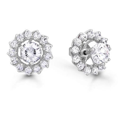 Orecchino a bottone da donna in oro bianco con diamanti a taglio rotondo da 1,26 ct - harrychadent.it