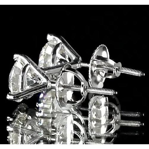 Orecchino a bottone rotondo Diamond Martini Setting 1.60 carati bianco oro 14k - harrychadent.it