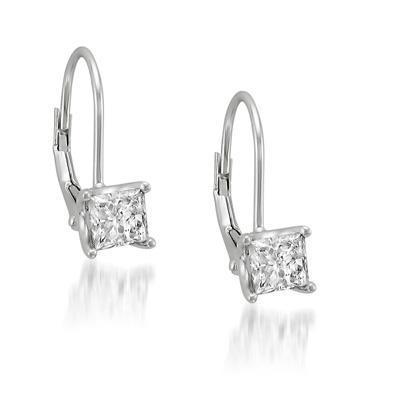 Orecchino a monachella con diamante solitario taglio principessa da 1 carato - harrychadent.it