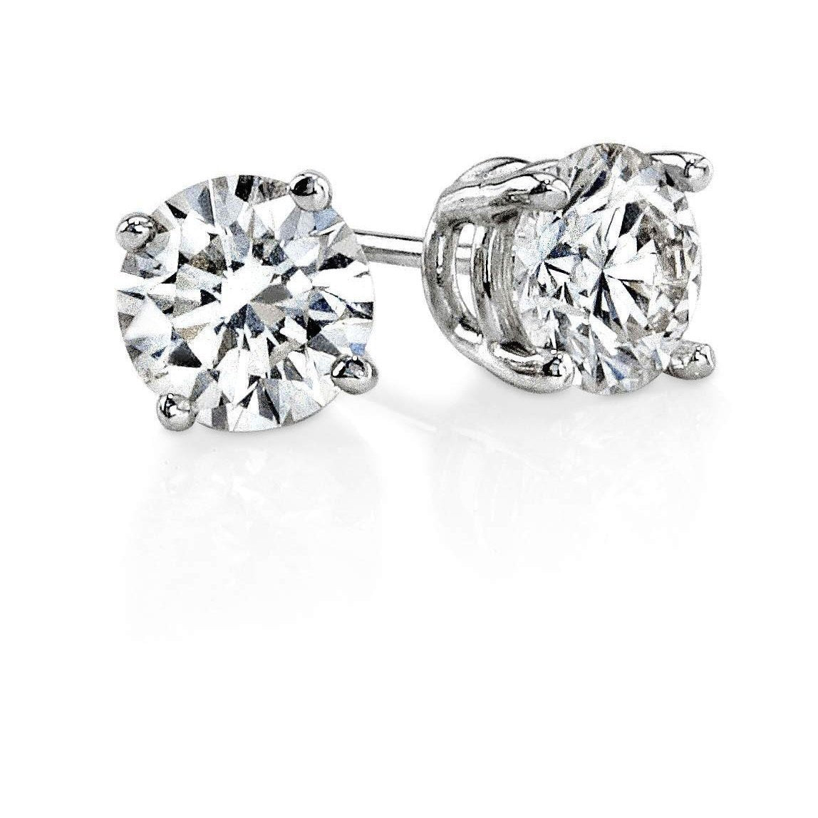 Orecchino da donna con diamante a taglio rotondo a 4 punte da 0,90 carati - harrychadent.it
