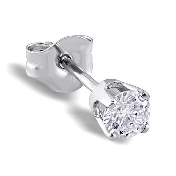 Orecchino da uomo con diamante singolo rotondo brillante da 0,75 carati - harrychadent.it