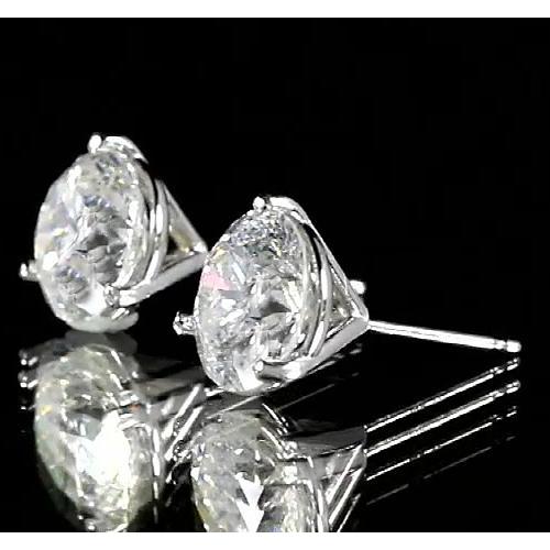 Orecchino rotondo con diamanti con diamanti 2 carati gioielli in oro bianco 14K - harrychadent.it