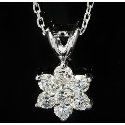 Gioielli da donna in oro bianco con ciondolo a forma di fiore con diamanti da 3,5 ct - harrychadent.it