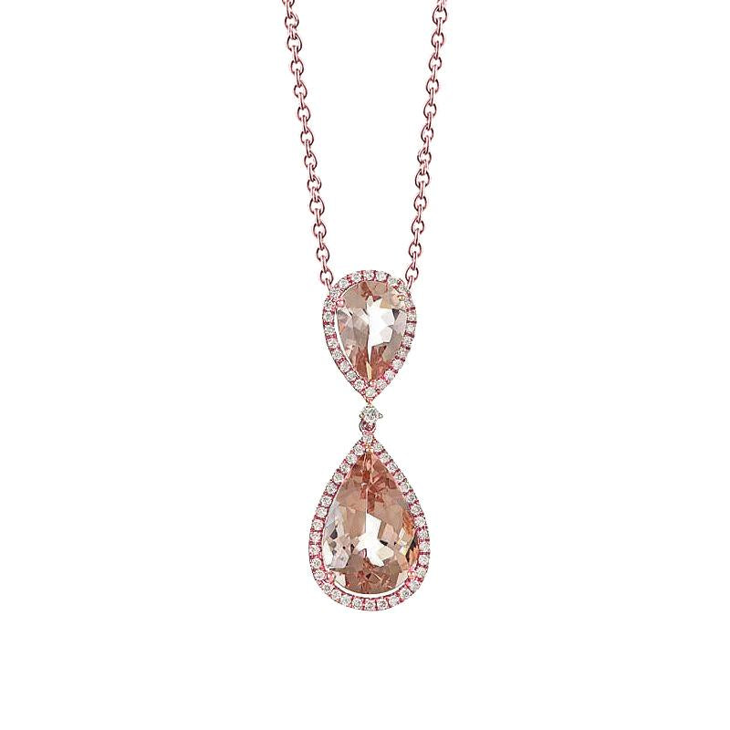 Pendente Morganite 7.85 carati con oro rosa 14K- harrychadent.it