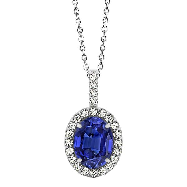 Pendente in oro bianco 14 carati con tanzanite da 3,50 ct con diamanti - harrychadent.it