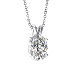 Pendente per collana da donna con diamanti taglio ovale 1.5 ct. Gioielleria raffinata in oro