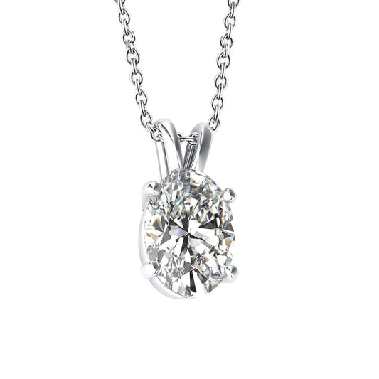 Pendente per collana da donna con diamanti taglio ovale 1.5 ct. Gioielleria raffinata in oro - harrychadent.it
