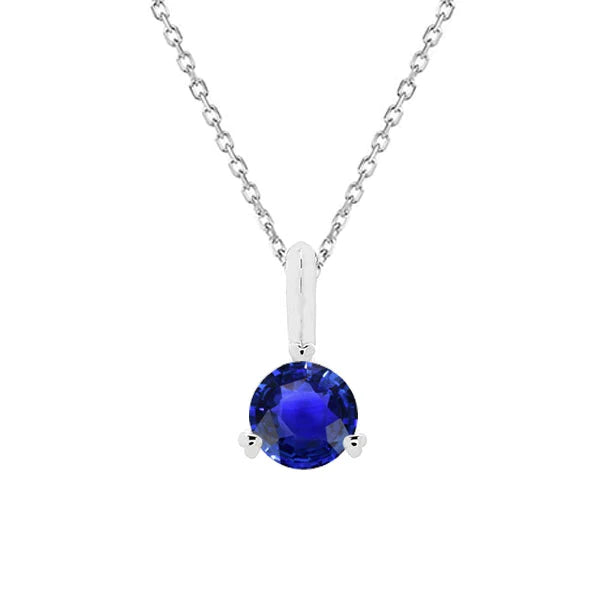 Pietra preziosa pendente solitario con cauzione Collana in oro bianco 14K 1 carato - harrychadent.it