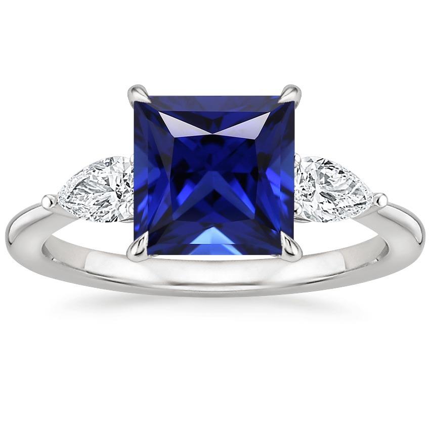 Principessa tre pietre dello Sri Lanka zaffiro e diamante 5.50 carati - harrychadent.it