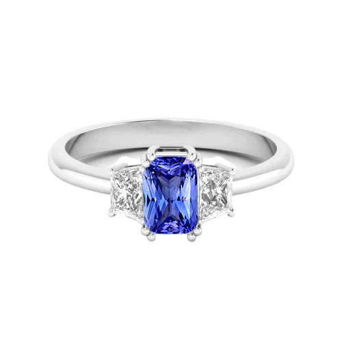 Radiante Taglio Zaffiro Anello Di Fidanzamento