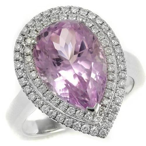 Rosa Kunzite Cristallo Anello