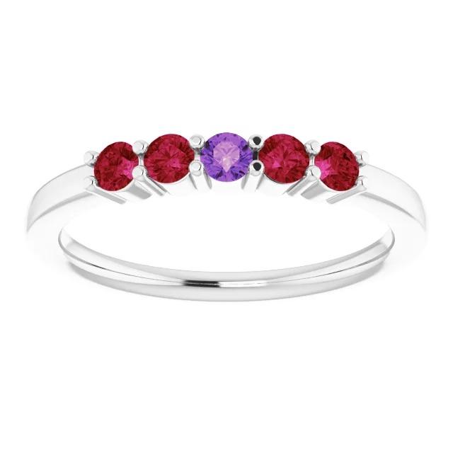 Sapphire Ruby Band 1,50 carati di diamanti tondi con gioielli da donna in oro bianco 14 carati - harrychadent.it