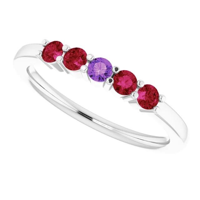 Sapphire Ruby Band 1,50 carati di diamanti tondi con gioielli da donna in oro bianco 14 carati - harrychadent.it