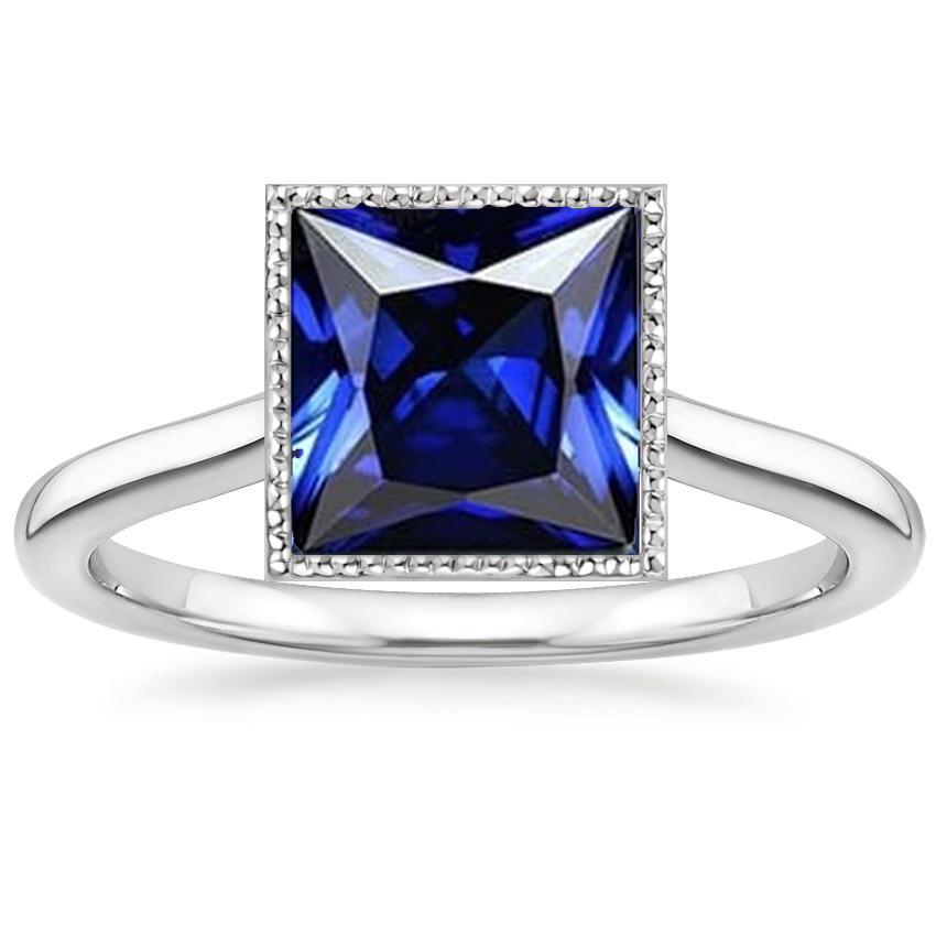 Set di castoni per anello solitario taglio principessa da donna Zaffiro di Ceylon 5 carati - harrychadent.it
