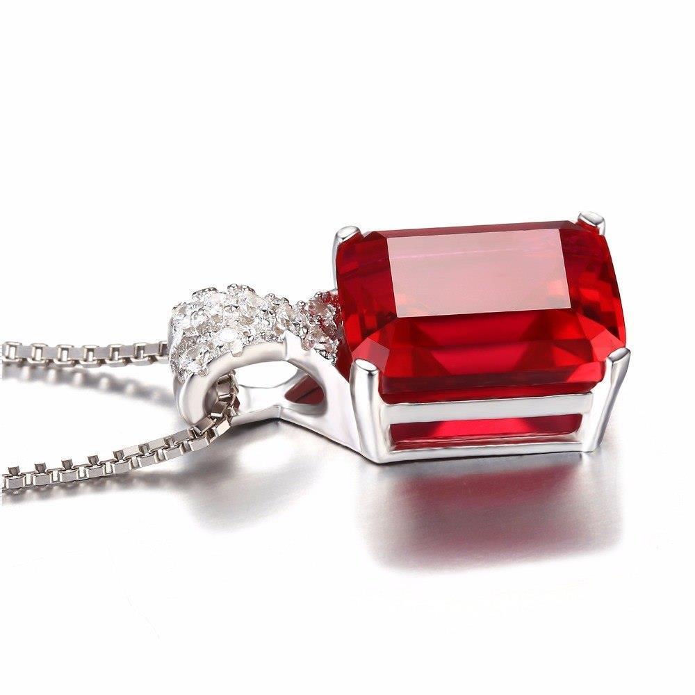 Set di punte da 6.25 ct. Collana Pendente Rubino Con Diamanti Oro Bianco 14K - harrychadent.it