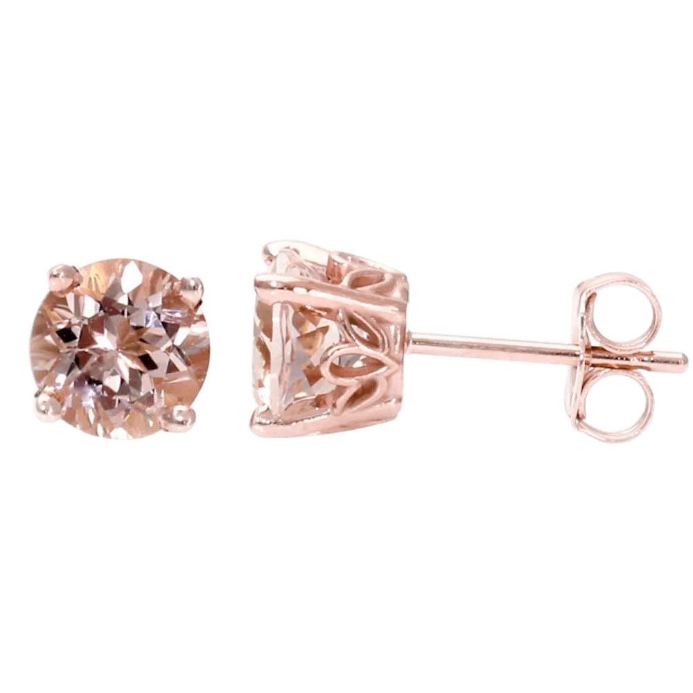 Solitaire Morganite 13 Carati Orecchini Donna Oro Rosa 14K - harrychadent.it
