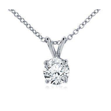 Solitaire Splendida collana con ciondolo in oro bianco con diamanti rotondi da 2 carati - harrychadent.it