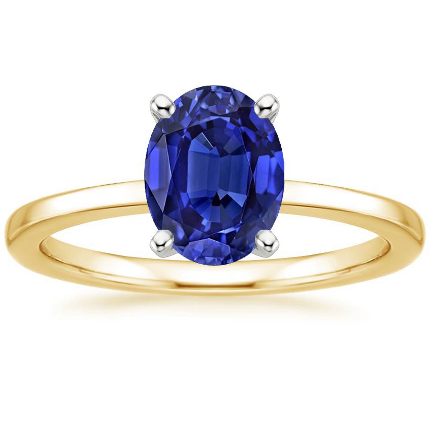 Solitario Anello Gemma Gioielli Ovale Blu Zaffiro 2.50 Carati - harrychadent.it