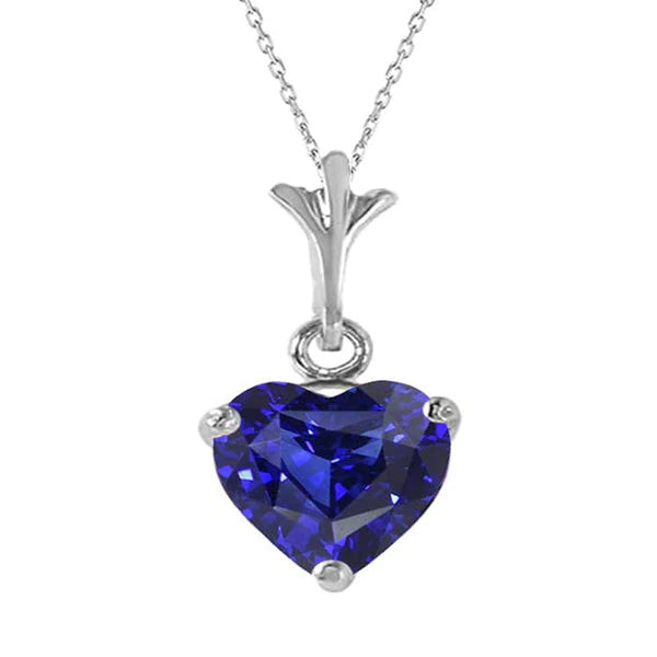 Solitario Heart Ceylon Sapphire Fancy Ciondolo oro 14k 2,50 carati - harrychadent.it