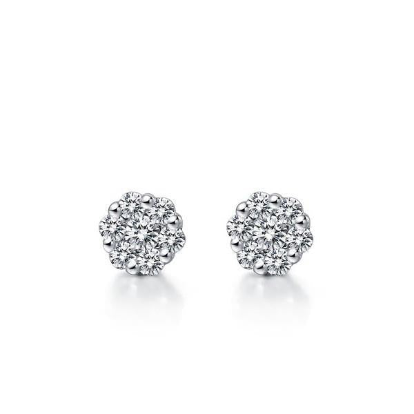 Splendidi orecchini a lobo da 4.50 ct con diamanti taglio brillante Halo in oro bianco - harrychadent.it