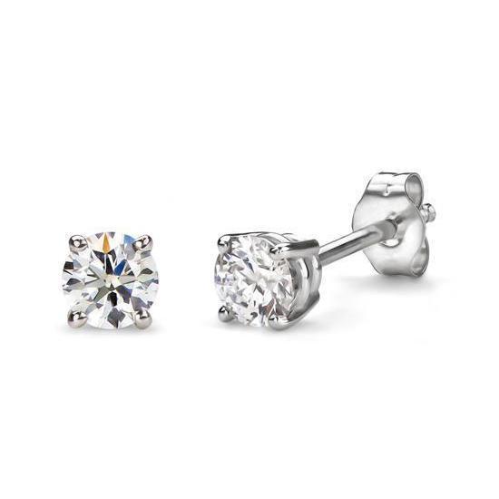 Taglio rotondo Orecchini in Oro Bianco con Diamanti 1.80 Carati Gioielli Donna - harrychadent.it