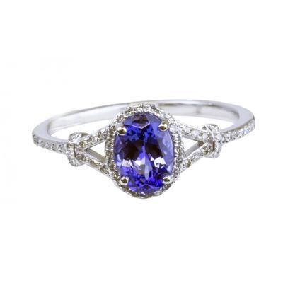 Tanzanite Ovale E Diamanti Tondi 3.60 Ct. Fede nuziale oro bianco - harrychadent.it