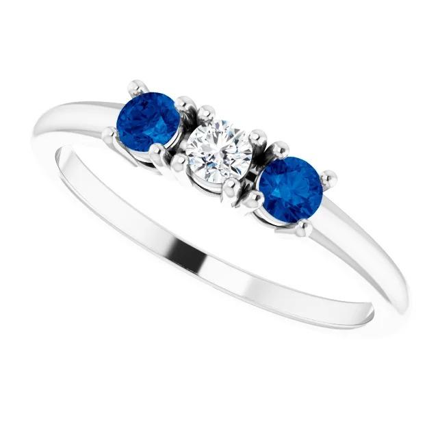 Tre anelli di diamanti in pietra 0.60 carati cyylon blue zaffiro gioielli nuovo - harrychadent.it