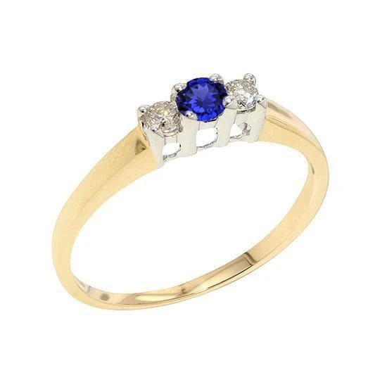 Two Tone Anello di fidanzamento 2 Carati Round Diamond Tanzanite - harrychadent.it