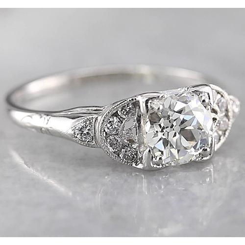 Vecchio Minatore Anello Diamante Rotondo 1.50 Carati Oro Bianco 14K - harrychadent.it