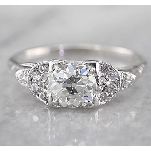 Vecchio Minatore Anello Diamante Rotondo 1.50 Carati Oro Bianco 14K - harrychadent.it