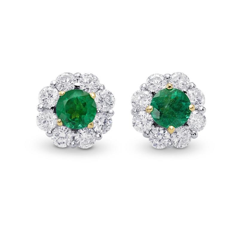Verde Smeraldo Taglio rotondo Orecchini Halo Studs con Diamanti 5.80 Carati - harrychadent.it