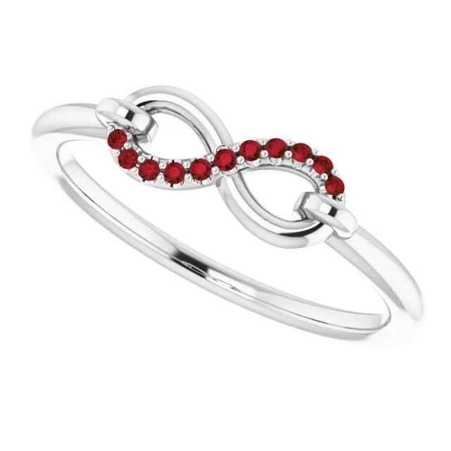Wedding Infinity Band 0,25 carati di diamanti tondi con gioielli in oro bianco 14 carati Burma Ruby - harrychadent.it