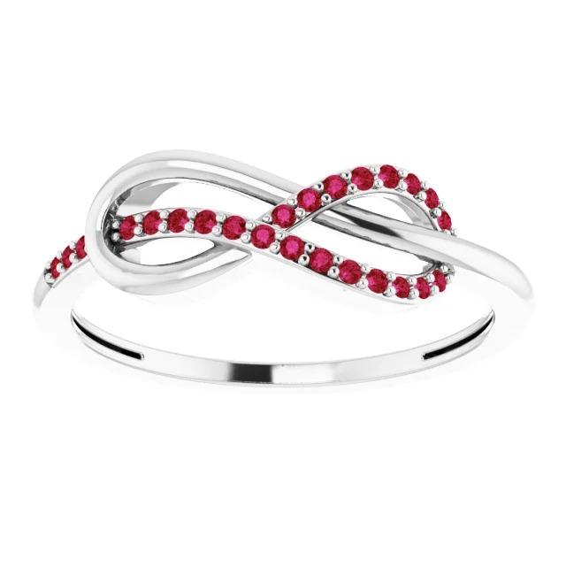 Wedding Infinity Band Round Rubini 0,50 carati con oro bianco 14 carati - harrychadent.it