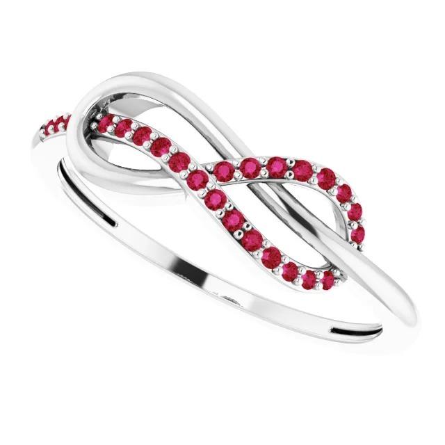Wedding Infinity Band Round Rubini 0,50 carati con oro bianco 14 carati - harrychadent.it