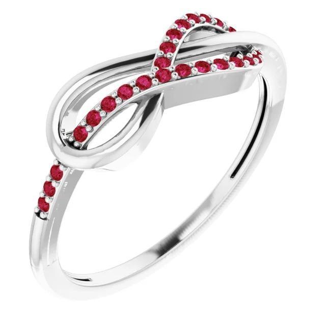 Wedding Infinity Band Round Rubini 0,50 carati con oro bianco 14 carati - harrychadent.it