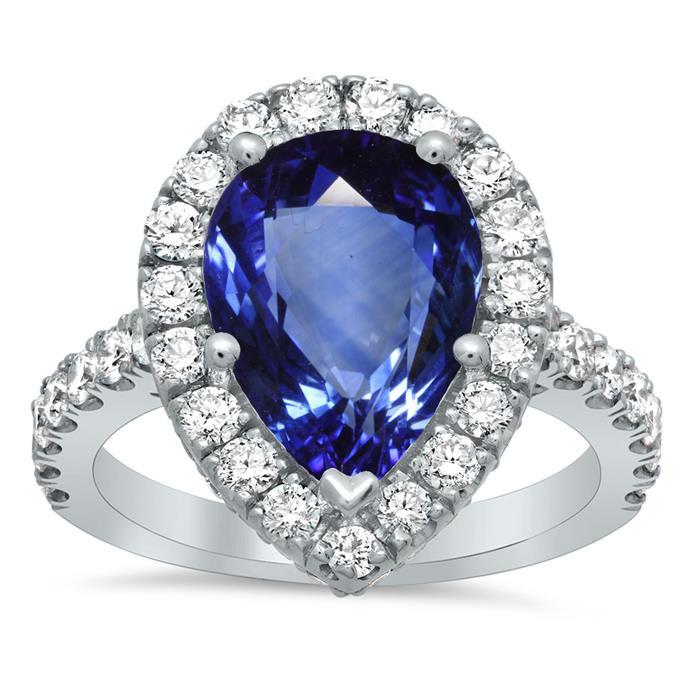 Zaffiro E Diamante Anello